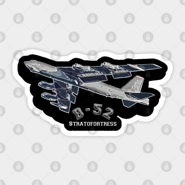B52 Stratofortress American Bomber Sticker by aeroloversclothing